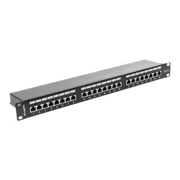 Komutacinė panelė LANBERG PPS6-1024-B 24 port 1U, cat. 6, shielded, black 2