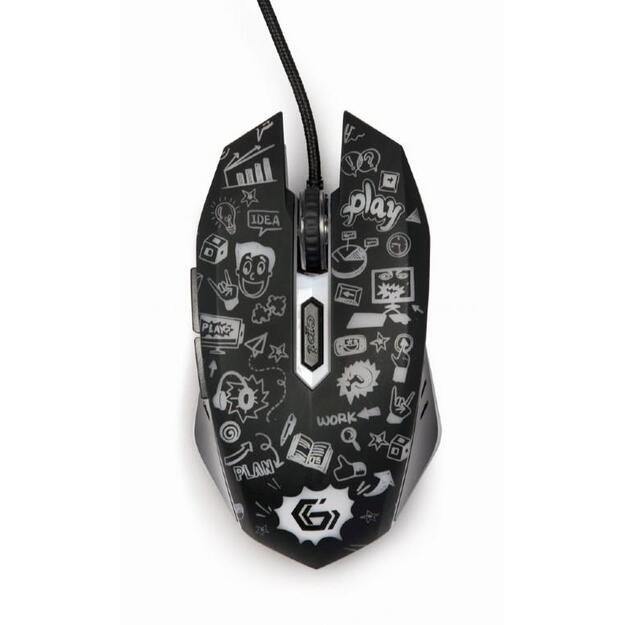 Kompiuterinė pelė laidinė MOUSE USB OPTICAL BLACK/MUS-6B-GRAFIX-01 GEMBIRD