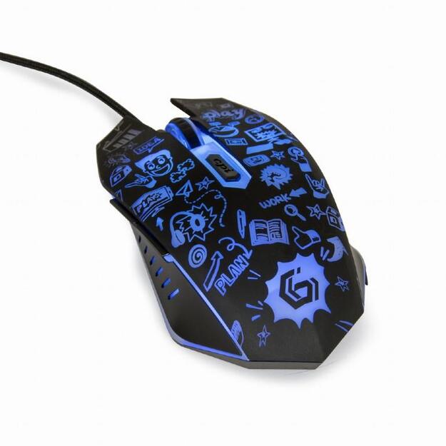 Kompiuterinė pelė laidinė MOUSE USB OPTICAL BLACK/MUS-6B-GRAFIX-01 GEMBIRD