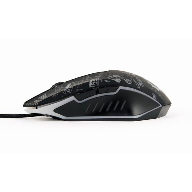 Kompiuterinė pelė laidinė MOUSE USB OPTICAL BLACK/MUS-6B-GRAFIX-01 GEMBIRD