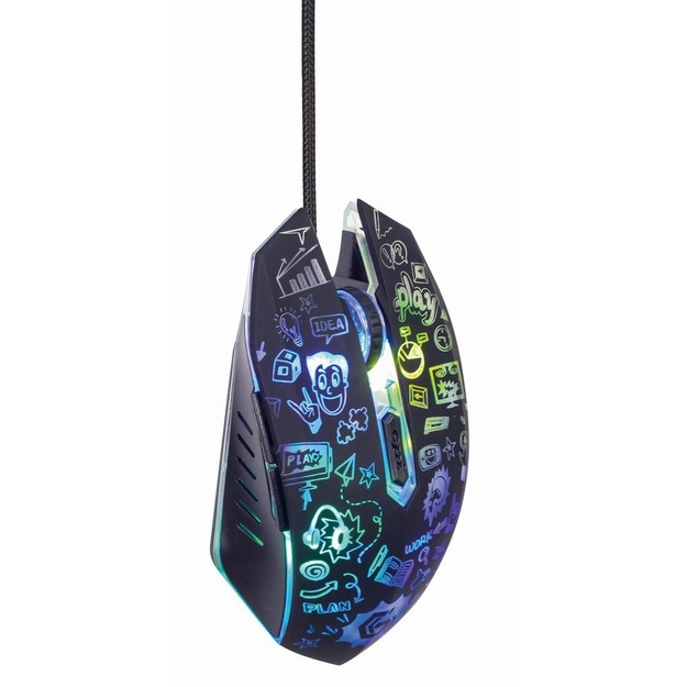 Kompiuterinė pelė laidinė MOUSE USB OPTICAL BLACK/MUS-6B-GRAFIX-01 GEMBIRD