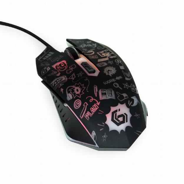 Kompiuterinė pelė laidinė MOUSE USB OPTICAL BLACK/MUS-6B-GRAFIX-01 GEMBIRD