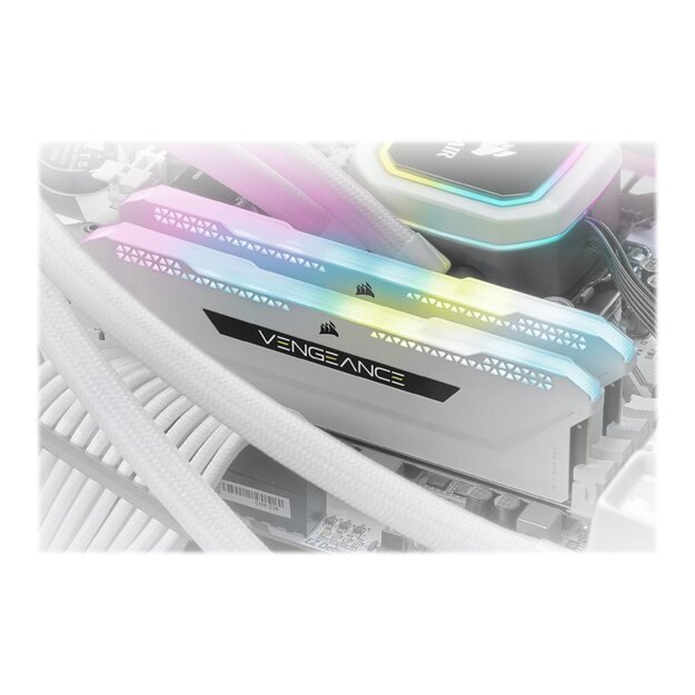 Operatyvioji atmintis (RAM) CORSAIR DDR4 32GB 2x16GB 3600MHz DIMM CL18 VENGEANCE RGB PRO SL White 1.35V XMP 2.0