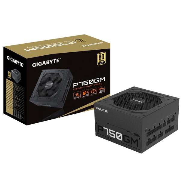 Maitinimo šaltinis kompiuteriui Power Supply|GIGABYTE|750 Watts|Efficiency 80 PLUS GOLD|PFC Active|MTBF 100000 hours|GP-P750GM