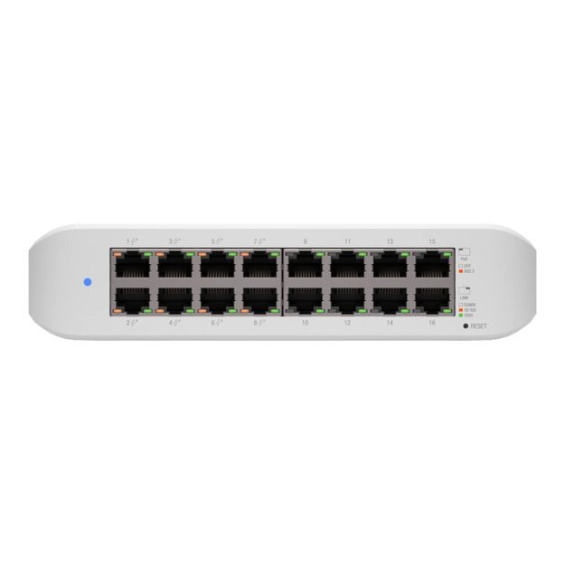 Komutatorius |UBIQUITI|USW-LITE-16-POE|Type L2|16x10Base-T / 100Base-TX / 1000Base-T|PoE+ ports 8|45 Watts|USW-LITE-16-POE