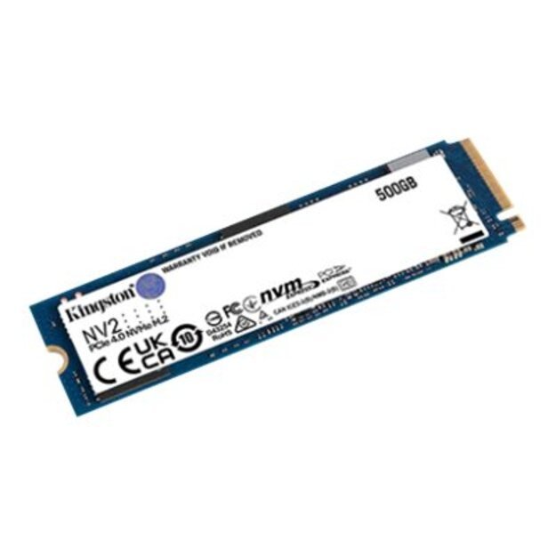 Kietasis diskas (SSD) vidinis SSD|KINGSTON|NV2|500GB|M.2|PCIE|NVMe|Write speed 2100 MBytes/sec|Read speed 3500 MBytes/sec|2.2mm|TBW 160 TB|MTBF 1500000 hours|SNV2S/500G