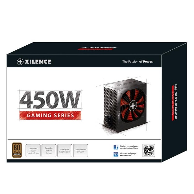 Maitinimo šaltinis kompiuteriui Power Supply|XILENCE|450 Watts|Efficiency 80 PLUS BRONZE|PFC Active|XN213