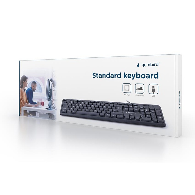 Klaviatūra laidinė STANDART USB ENG/BLACK KB-U-103 GEMBIRD