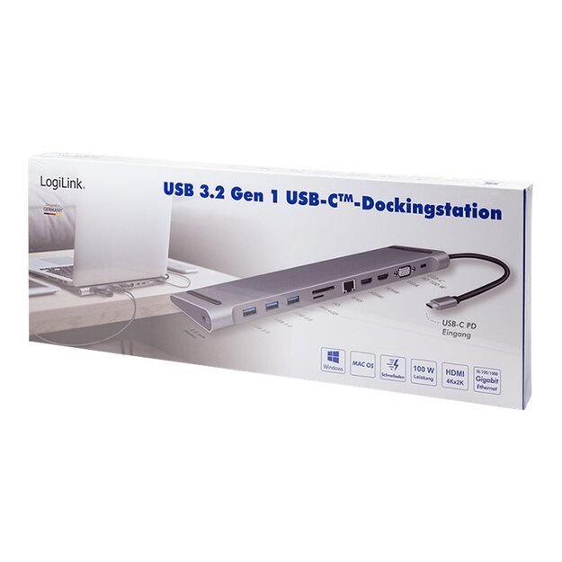 LOGILINK UA0373 USB 3.2 Gen 1 Docking Station USB-C 11-Port PD
