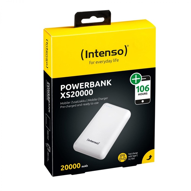 Išorinė baterija USB 20000MAH/WHITE XS20000 INTENSO