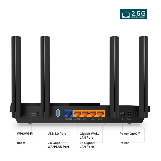 Maršrutizatorius 3000MBPS 1000M DUAL ARCHER AX55 PRO TP-LINK