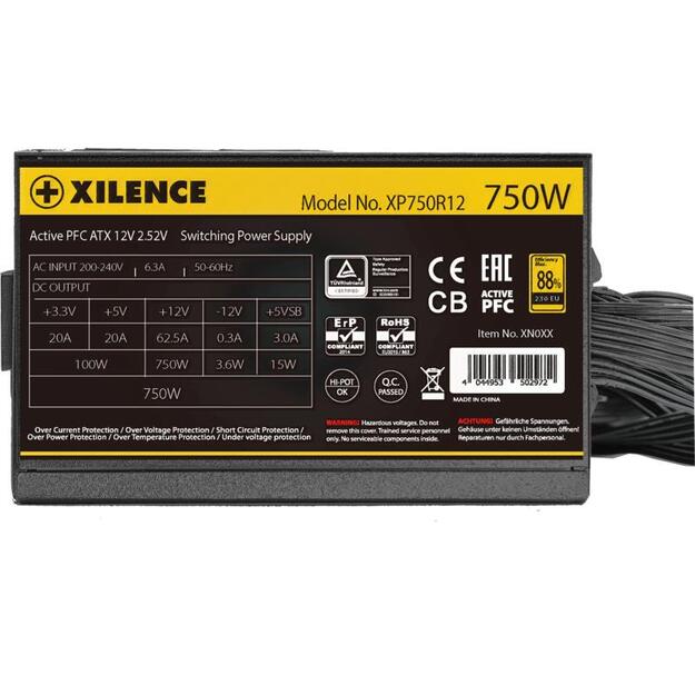 Power Supply|XILENCE|750 Watts|Efficiency 80 PLUS GOLD|PFC Active|XN335 8