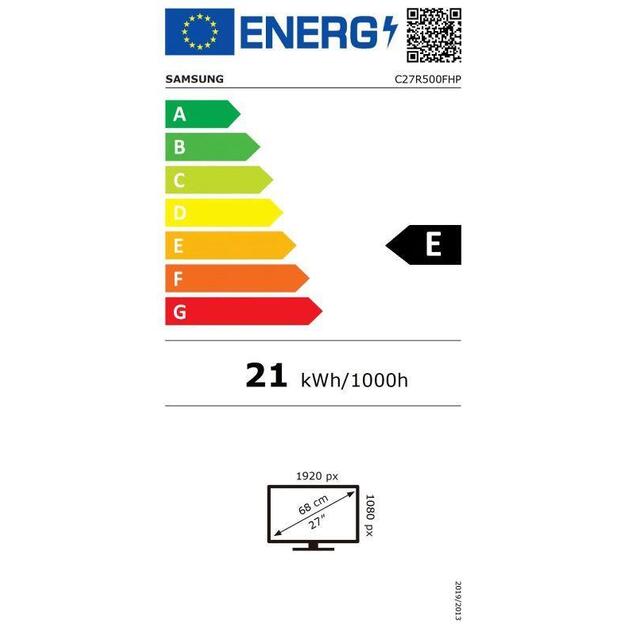 Monitorius LCD Monitor|SAMSUNG|26.9 |Curved|Panel VA|1920x1080|16:9|60Hz|4 ms|Tilt|Colour Grey|LC27R500FHPXEN