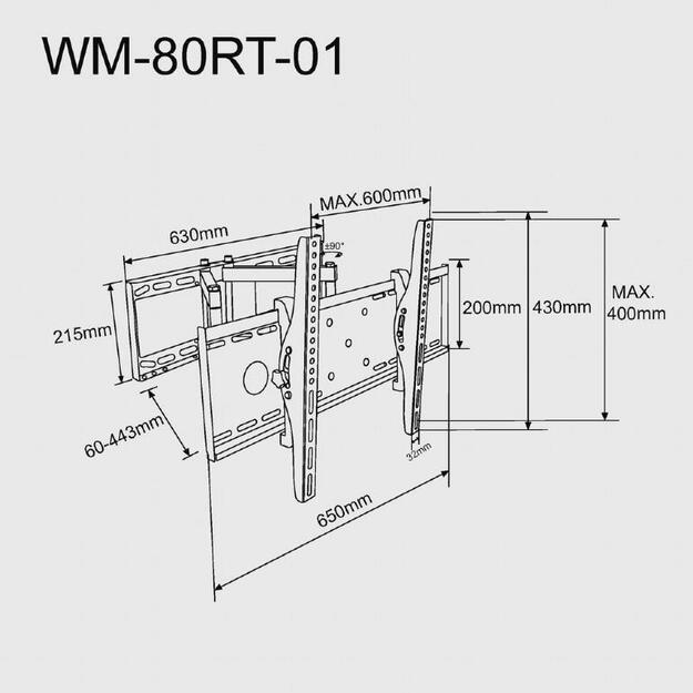 TV SET ACC WALL MOUNT 37-80 /WM-80ST-02 GEMBIRD