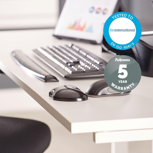 MOUSE PAD WRIST SUPPORT/BLACK 9112301 FELLOWES