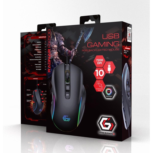 MOUSE USB OPTICAL GAMING RGB/MUSG-RAGNAR-RX500 GEMBIRD