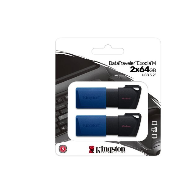 MEMORY DRIVE FLASH USB3.2/64GB 2PK DTXM/64GB-2P KINGSTON