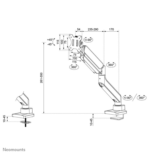 MONITOR ACC DESK MOUNT 17-49 /DS70PLUS-450BL1 NEOMOUNTS