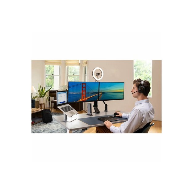 KENSINGTON space-saving dual monitor arm