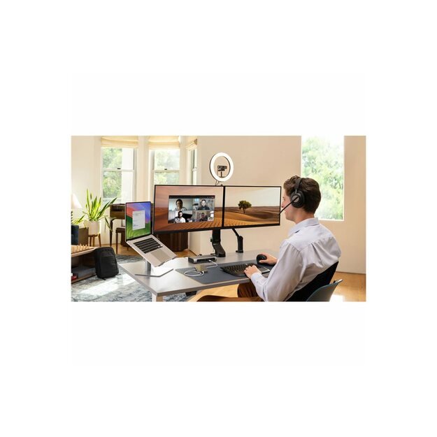 KENSINGTON space-saving dual monitor arm