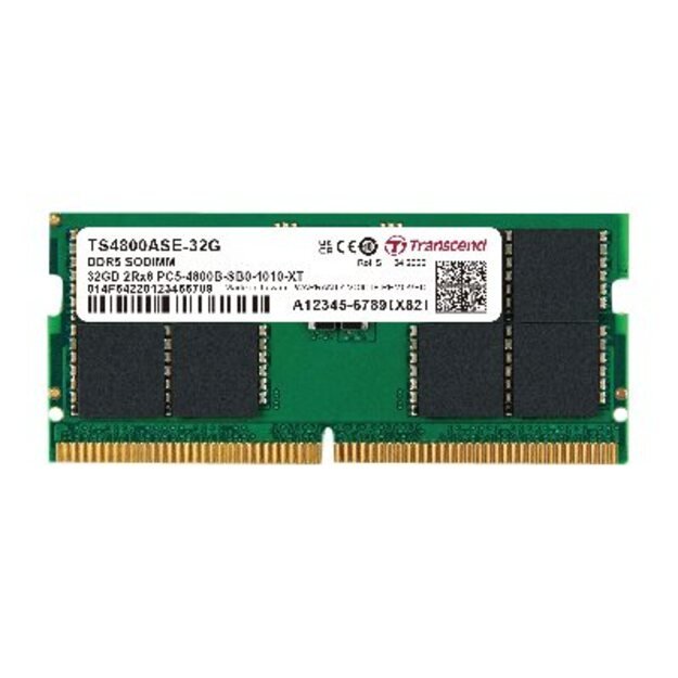 TRANSCEND 32GB JM DDR5 4800 SO-DIMM 2Rx8 2Gx8 CL40 1.1V