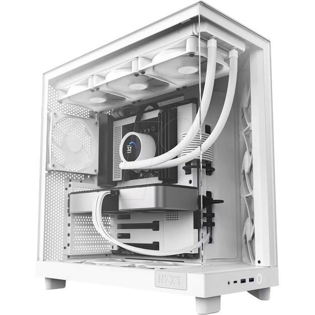 NZXT PC case H6 Flow midi tower white