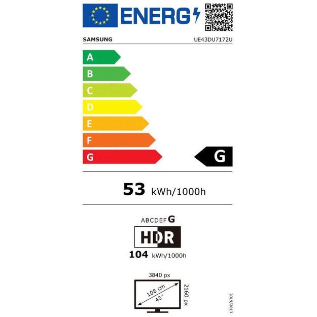 SAMSUNG UE43DU7172UXXH 43inch TV