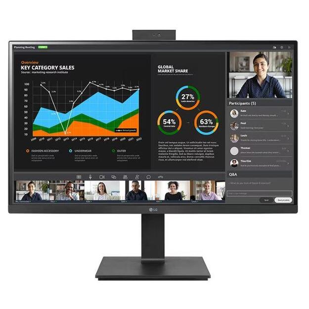 LCD Monitor|LG|27 |Panel IPS|2560x1440|16:9|5 ms|Speakers|Swivel|Pivot|Height adjustable|Tilt|Colour Black|27BQ75QC-B