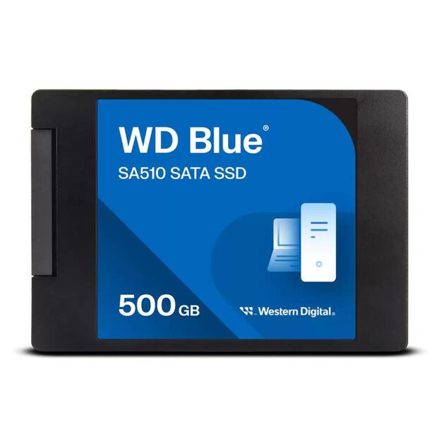 SSD|WESTERN DIGITAL|Blue SA510|500GB|SATA 3.0|Write speed 510 MBytes/sec|Read speed 560 MBytes/sec|2,5 |TBW 200 TB|MTBF 1750000 hours|WDS500G3B0A