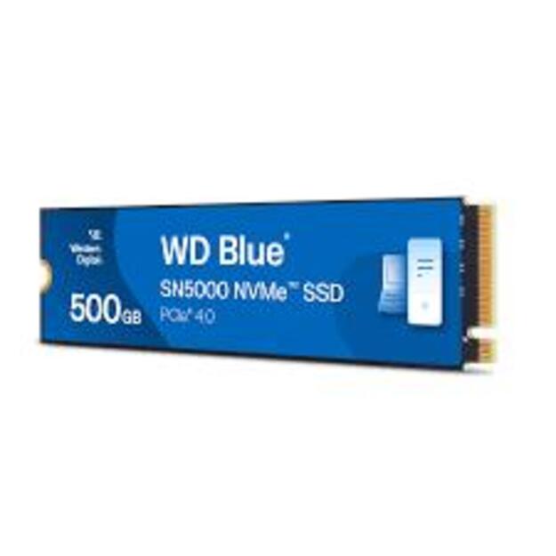 SSD|WESTERN DIGITAL|Blue SN5000|500GB|M.2|PCIe Gen4|NVMe|Write speed 4000 MBytes/sec|Read speed 5000 MBytes/sec|2.38mm|TBW 300 TB|WDS500G4B0E