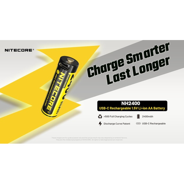 BATTERY RECH. LI-ION 1.5V/NH2400 NITECORE