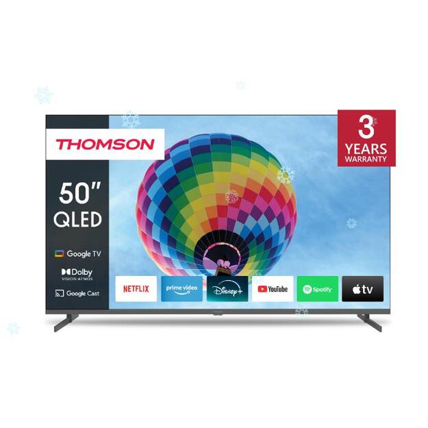 TV Set|THOMSON|50 |4K/Smart|QLED|3840x2160|Wireless LAN|Bluetooth|Google TV|Black|50QG4S14