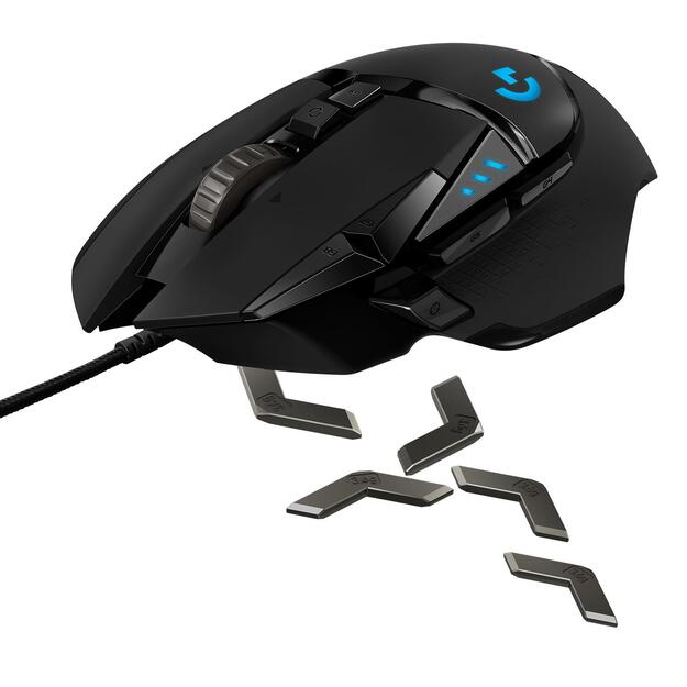 MOUSE USB OPTICAL G502 HERO/BLACK 910-005471 LOGITECH 10