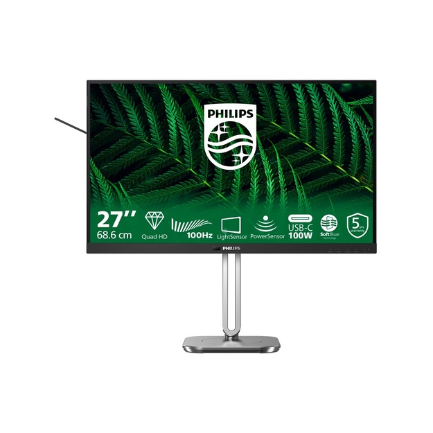 PHILIPS 27B2G5601/00 Monitor 27inch 2560x1440 100Hz 2xHDMI DP USB dark gray