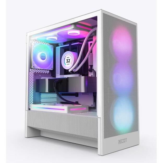 CASE MIDITOWER ATX W/O PSU/WHITE H5 FLOW RGB 2024 NZXT