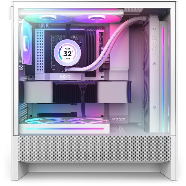 CASE MIDITOWER ATX W/O PSU/WHITE H5 FLOW RGB 2024 NZXT 5