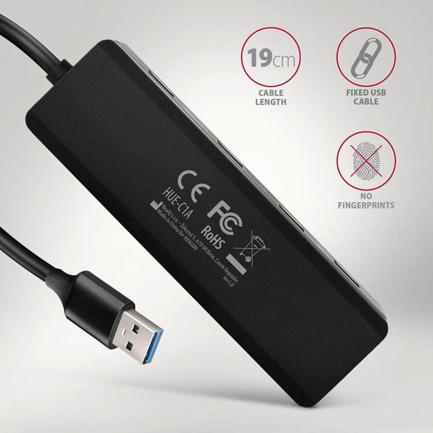 I/O HUB USB TRAVEL/0.19M HUE-C1A AXAGON