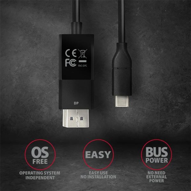 CABLE USB-C TO DP 1.8M/RVC-DPC AXAGON