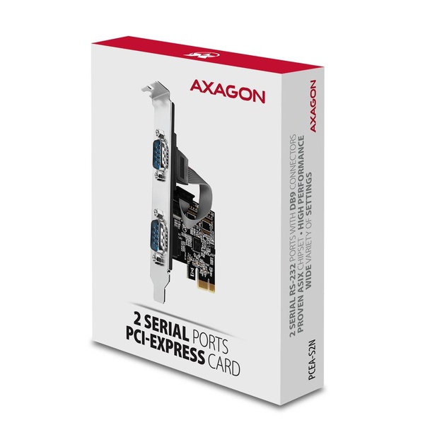 NET CARD PCIE 2PORT 250KBPS/SP&LP PCEA-S2N AXAGON