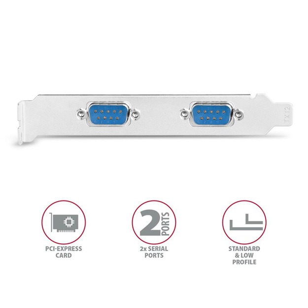 NET CARD PCIE 2PORT 250KBPS/SP&LP PCEA-S2N AXAGON