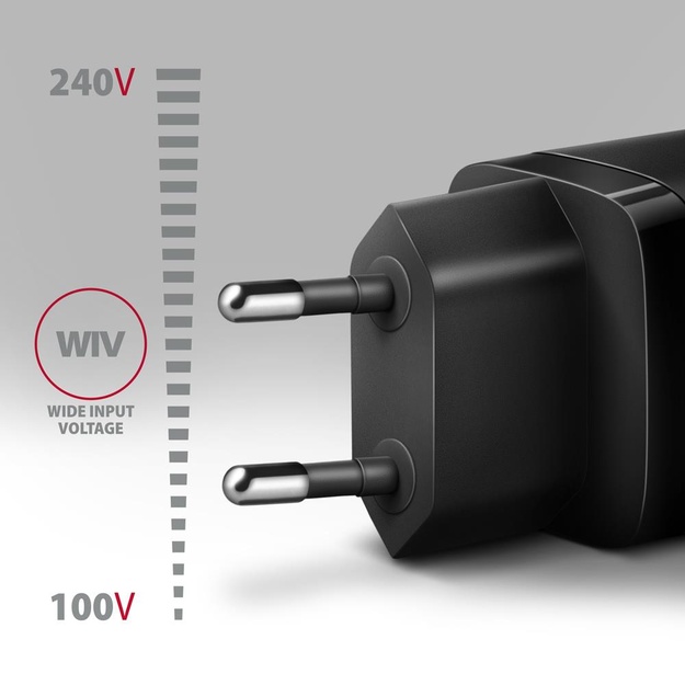 MOBILE CHARGER WALL USB 30W/2PORT BLACK ACU-PQ30 AXAGON