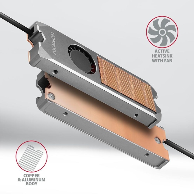SSD ACC COOLER M.2 COPPER FAN/CLR-M2FAN AXAGON
