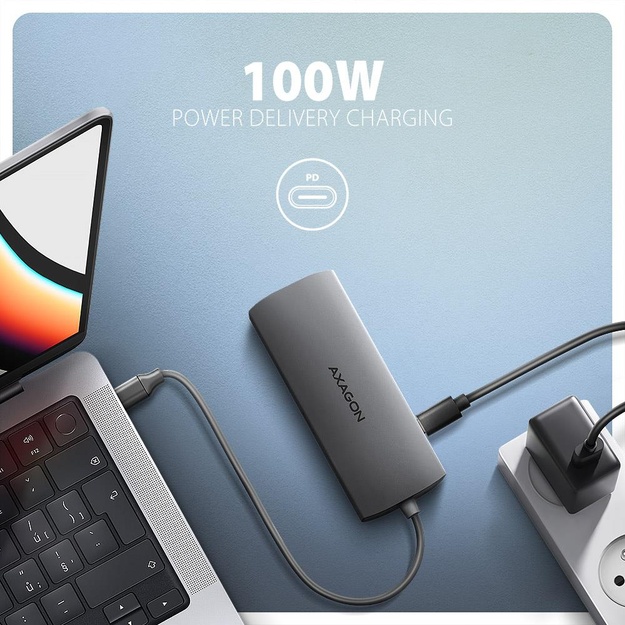 I/O HUB USB-C 9IN1 5GBPS/0.2M HMC-8HLSA AXAGON