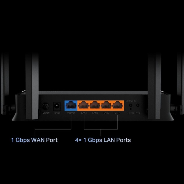 WRL ROUTER 3570MBPS 1000M 5P/DUAL BAND ARCHER BE220 TP-LINK