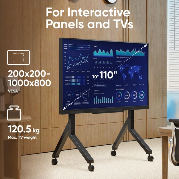 TV SET ACC MOBILE STAND/70-110  BLACK TS2081-B ONKRON