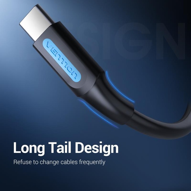 CABLE USB-C TO USB2.0/0.5M BLACK COKBD VENTION