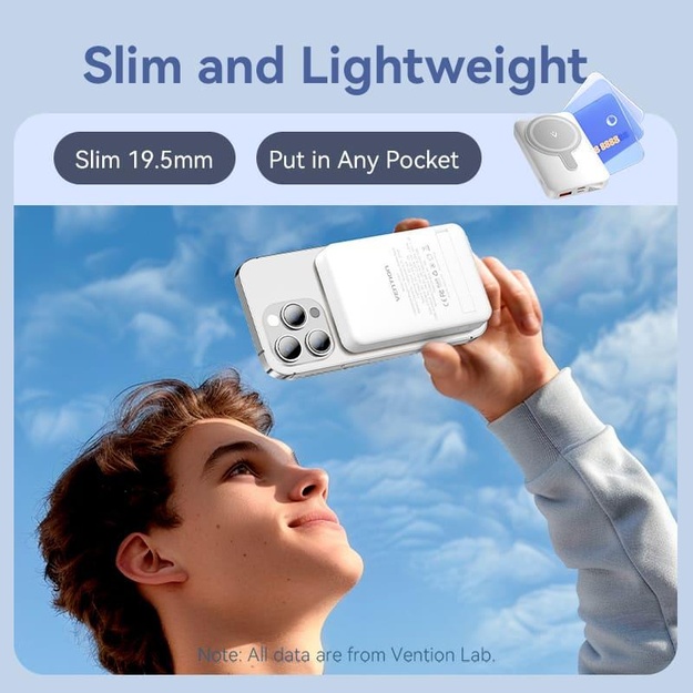 POWER BANK WRL 10000MAH 22.5W/MAGNETIC WHITE FHTW0 VENTION