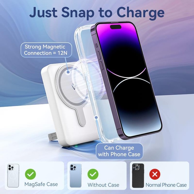 POWER BANK WRL 10000MAH 22.5W/MAGNETIC WHITE FHTW0 VENTION