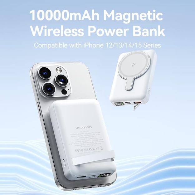 POWER BANK WRL 10000MAH 22.5W/MAGNETIC WHITE FHTW0 VENTION