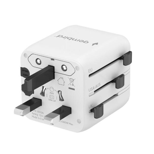 POWER ADAPTER TRAVEL/WHITE TPA-INT-01-W GEMBIRD 4
